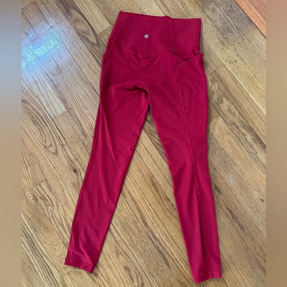 Athleta Red Performance Leggings XS New Without Tags